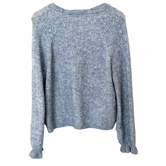 BODEN Pointelle Long Sleeve Cardigan Sweater Blue, Size 8 - Picture 6 of 14